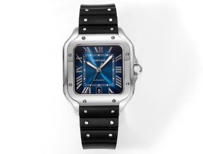 THB Factory Santos De Cartier 39.8*47.5mm 316L Steel TT RG Case Blue/White Face Men Watch